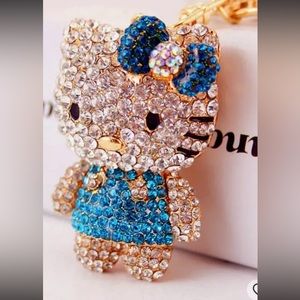 Beautiful Blue crystals Hello kitty key chain! New! Ready to ship ❤️💕